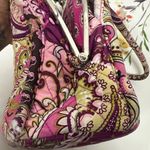 Vera Bradley Eloise Very Berry Paisley Floral Quilted Kiss Lock Shoulder toteBag Photo 12