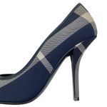 Burberry Aubri Nova Check Pointed Toe Pumps Dark Charcoal Blue Size 39 Photo 7