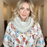 Cider  Multicolor Patterned Sweater with Cream Cowl Photo 0