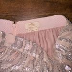 Kate Spade Silk Metallic A-Line Midi Skirt Soft Pink Chiffon Silver Metallic Photo 6
