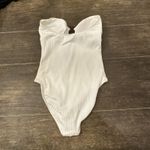 NEW MELISSA ODABASH 'Barbuda' Bandeau Ribbed One Piece Swimsuit Size 6 Ivory Photo 3