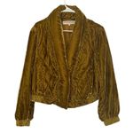Free People Velvet Quilted Topaz Gold Bomber Oversized Jacket(Size XS) Photo 3