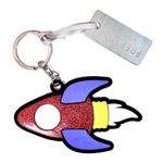 Topshop NEW -  Freedom Red Glitter Rocket Ship Fun $ Quirky Keychain Bag Charm Photo 0