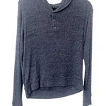 American Eagle American‎ Eagle Blue Soft and Sexy Plush Knit Hooded Henley Sweater Size Small Photo 0