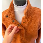 Aerie Quarter Snap Teddy Fleece Pullover Sweatshirt Burnt Orange Photo 6