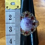 Tiffany Stone Red Garnet Sterling Silver Cocktail Ring Size 9 Purple Photo 6