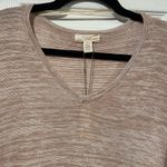 cupio NWT  Size M Draped Pullover Sweater High Low Hem Beige V Neck Flowy Long Photo 1