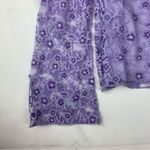 Wrapper  size XL 90s y2k Purple Floral Lace Blouse bell long sleeve brat baby Photo 5