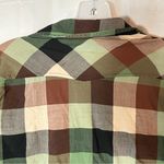 Daytrip  Patchwork Plaid Button Down‎ Top Womens Size Small Biker Grunge Studded Photo 9