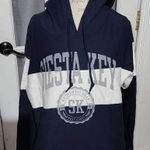Champion NWT Reverse Weave Womens Navy White Siesta Key Crop Hoodie Large Photo 0