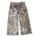 Anthropologie NWT Maeve by Colette in Black Silver Sequin Wide-Leg Crop Pants 32 Photo 7