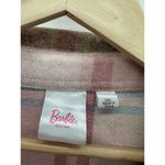 Barbie Women Pink Brown Plaid Button Down Flannel Shacket Wool Blend Size XXL Photo 5