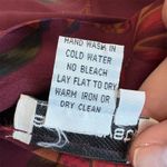 Nancy Crystal Women's Floral Silk Blouse Size 6 Burgundy V Photo 5