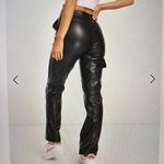 Stradivarius  Black Faux Leather Cargo Pants Photo 7