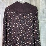 Tommy Hilfiger Small Cowl-neck Leopard Print Sweater Dress Black Brown Tan Color Photo 6