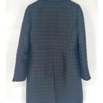 Banana Republic Women's Black Medium Wool Blend Houndstooth Italian Winter Coat Photo 6