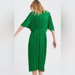 ZARA  Green Pleated Satin Midi Dress Balloon Sleeves RARE Bloggers Fav Size‎ XS Photo 6