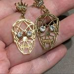 Halloween Skull and Pumpkin Fashion Earrings Bundle Gold Photo 2