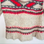 Free People Tan Fair Isle Alpaca Chunky Knit Turtleneck Sweater Photo 5