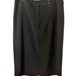 Ellen Tracy  Size 14 Midi Unlined Straight Skirt 15" Back Vent & Front Zipper Blk Photo 1