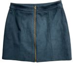 HYFVE Women's Zip Up A-Line Mini Skirt Navy Blue Size M Rise Casual Chic Photo 9