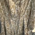 Cream and Tan Ruffled Asymmetrical long sleeve Dress Photo 2