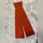 Forever 21  Rust Strapless Jumpsuit with Floral Pattern Size Small NWOT Photo 4