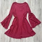 Derek Heart Red Fleece Bell Sleeve Sweater Dress 1X Photo 4