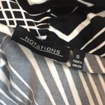 Notations SZ S Black & White Abstract Wrap Blouse Photo 2