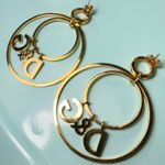 Dolce & Gabbana Gold Logo Charm Hoop Earrings Photo 2