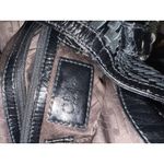 Cole Haan  Genevieve Woven Triangle Black Patent Leather Black Tote Shoulder Bag Photo 6