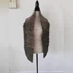 Linda Dano Pleated Shawl Black/Gold Accordion Lurex Scarf New Deadstock Gold Photo 1