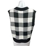 Divided H&M White Checkered Plaid Gingham Sleeveless Knit V-neck Sweater Vest Top S Photo 1