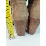 Very G Womens Western Suede Ankle Boots Size 8.5 Tan Block Heel Photo 2