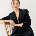 J.Crew Willa Blazer Black Velvet Wednesday Addams Whimsygoth Dark Romantic Photo 12