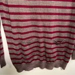 Loft  Boatneck Tunic Sweater Brown PInk Stripes Photo 4