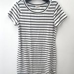 Heart & Hips Striped T-Shirt Dress Women's M/L Cotton Stretch Basic Travel Academia Preppy Photo 2