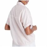 Madewell XS Pink White Striped Tie Front Button Down Short Sleeve Shirt Photo 9