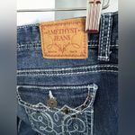 Amethyst Jeans 1101 Amethyst Flare Jeans 7 (30x32.5)  Low Rise Flap Pockets Stretch Distressed Photo 6
