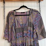 Trina Turk  Sivas Dress Midi Dress Multicolor V-Neck Tiered Fit & Flare Size L Photo 2