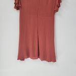 Francesca's Blue Rain Womens Dress M Orange Rust Embroidered Trim Ruffle Sleeve Boho NEW Photo 7