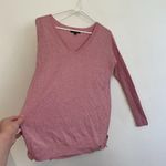 American Eagle Rose Pink Long Sleeve Lightweight Cotton Blend V-Neck Sweater XS Photo 9