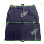 Lauren Ralph Lauren Dark Wash Denim Skirt Leather Buckle Pockets Size 16 Blue Photo 3