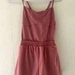 PINK - Victoria's Secret PINK Ultimate Runsie Windsor Rose Pink Stretchy Romper Athleisure Size M Photo 0