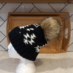 Eddie Bauer  Pacific Ridge Pom Beanie OS black white winter ski cabin Photo 1