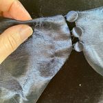 ASOS  DESIGN Cowl Neck Mini Dress With Drape Skirt Blue Satin Size 14. NEW Photo 8