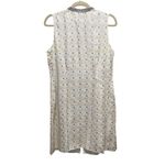 Koch Camel Print Sleeveless Embellished V-Neck Linen Dress Women’s Size Medium Photo 4