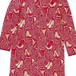 St. John  Sport Red Gold Metallic Shimmer Patterned Stretch Cocktail Knit Dress L Photo 0
