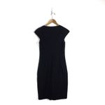 Ted Baker Black Cap Sleeve Wool Sheath Pencil Square Neck Mini Dress Small Photo 11