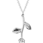Urban Outfitters Silver Rose Stem Pendant Necklace 🥀 Photo 1